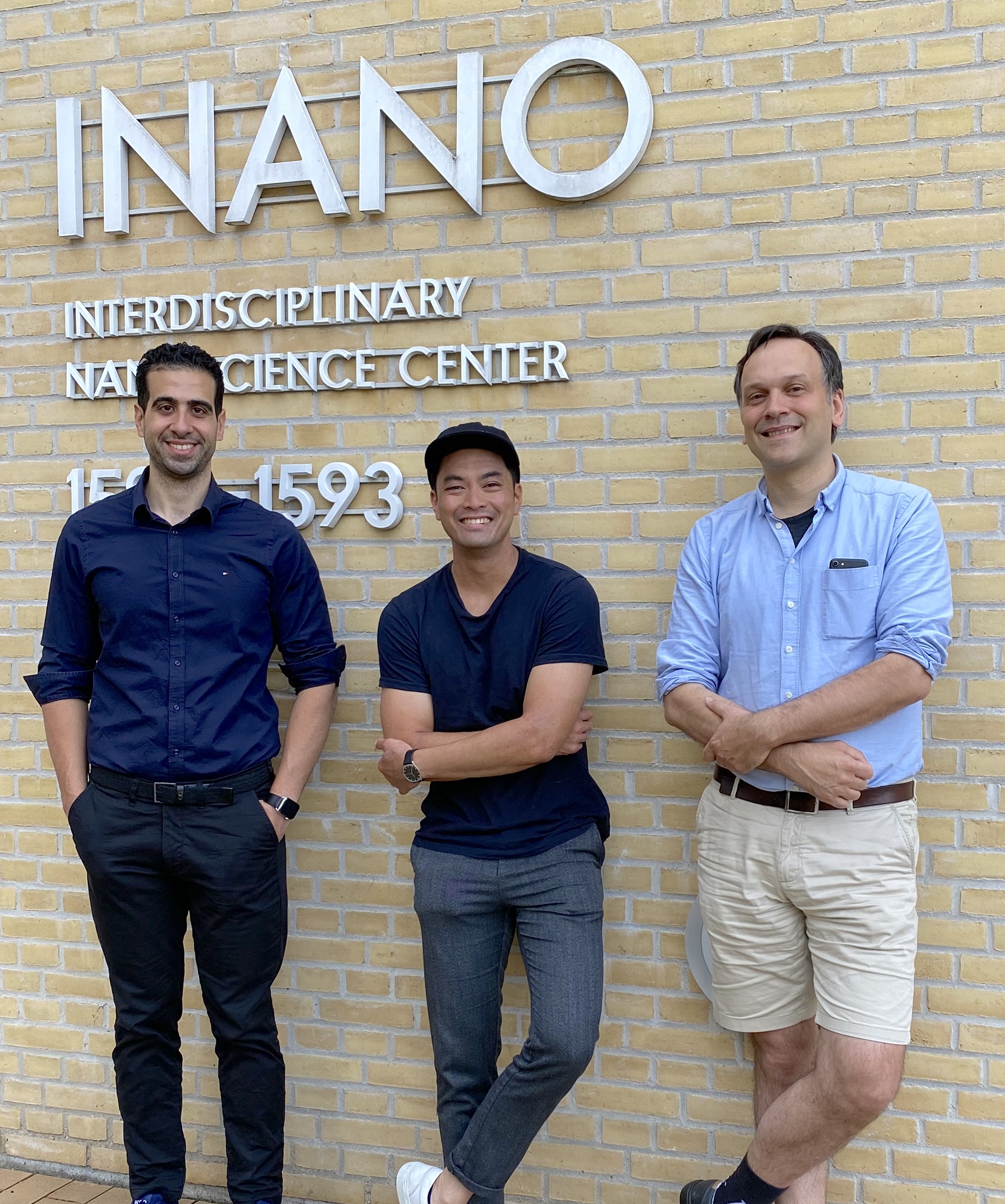 iNANO researchers, George Pothoulakis, Michael Nguyen, and Ebbe S. Andersen has published findings on RNA origami enabling applications in synthetic biology. Photo by Lise Refstrup Linnebjerg Pedersen (AU)