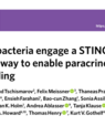 Screenshot of the article frontpage of "Intracellular bacteria engage a STRING-TBK1-MVB12b pathway to enable paracrine cGAS-STRING signalling" published in Nature Microbiology.