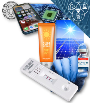 Nano finder du i solcremen, solcellerne, din smartphone, COVID-19 vaccinen og antigentesten. Fotos: Colourbox