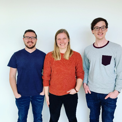 PhD Student Joakim B. Jakobsen, PhD Student Monica R. Madsen, and Post doc Magnus H. Rønne who collaborated to conduct the experimental work at Aarhus University, published in Journal of the American Chemical Society. (Photo: private)